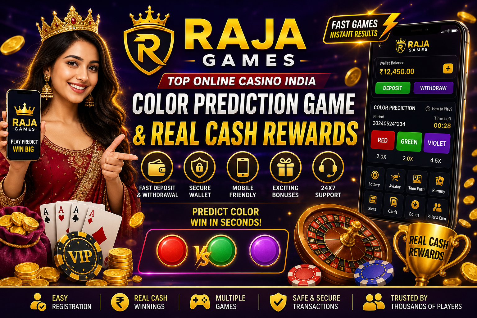 Raja Games – Top Online Casino India for Color Prediction Game & Real Cash Rewards